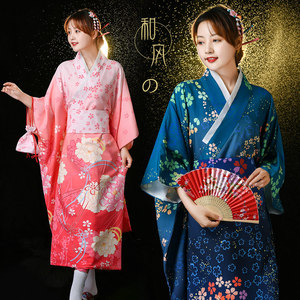 Vente en gros de kimono Geisha de style <span class=keywords><strong>japonais</strong></span> <span class=keywords><strong>traditionnel</strong></span> robe Yukata en satin ample pour femmes Cardigan fin Costumes d'anime - Product Image 1