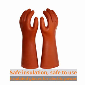 Guantes de seguridad para electricistas de clase 00 de alto voltaje Guantes protectores aislantes de caucho natural - Product Image 3