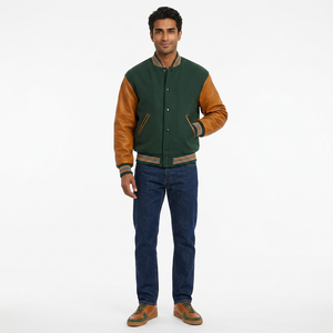 2026 Latest Design Wool <b>Men's</b> Stand Collar High Soft Fitted Varsity <b>Jacket</b> College <b>Baseball</b> <b>Jacket</b> FINER THREADS - Product Image 1
