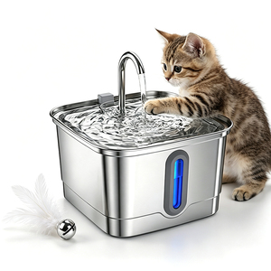 Stainless Steel Circulating Pet Water Fountain Low Noise <b>Pump</b> Washable Filter Cat Dog Water Dispenser - Product Image 1
