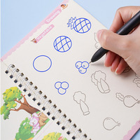 4 PCS A5 Spiral Bound Educational Books Cheap English Reusable Magic Pen Drawing Writing Paper Cover