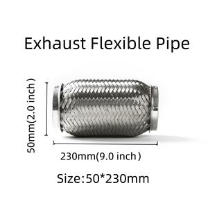 <span class=keywords><strong>Prix</strong></span> d'usine, ventes chaudes, HEYA 50*230MM, acier inoxydable 201, <span class=keywords><strong>soufflet</strong></span> extérieur tressé pour tuyau flexible d'échappement, utilisation automobile - Product Image 2