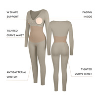 Combinaison Femme En Gros Catsuit Sans Couture Décolleté Plongeant Contrôle Du Ventre Taille Cintrée Grande Taille Style Décontracté pour Femmes