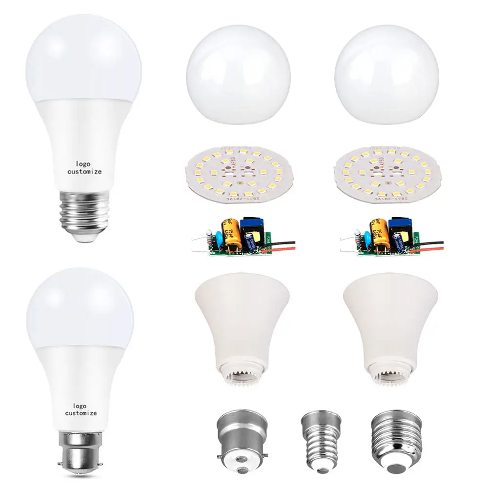 Hot Selling Good Price Parts Raw 220v B22 Plastic Led Bulb Lamps Skd Components For Led Bulbs