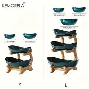 Plato de Frutas de 2/3 Niveles, Plato de Plástico para Aperitivos para Sala de Estar, Cesta Moderna para Frutos Secos, Plato para Dulces, Soporte para Pastel, Tazón para Ensalada - Product Image 6