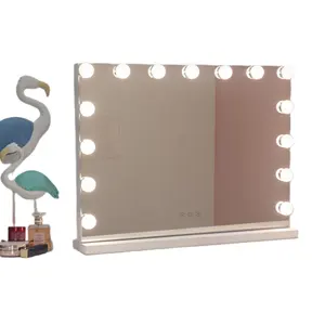 Hollywood Style Maquillage Miroir Avec 15 Tactile Gradateur LED Ampoules Coiffeuse Usb Rechargeable De Bureau Led Miroir de Maquillage Éclairé