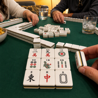 Jeu de Mahjong en Acrylique Noir et Or Usiné CNC sur Mesure, 4 Couches, 144 Pièces, Règles Américaines, Jeu Complet de Tuiles de Mahjong