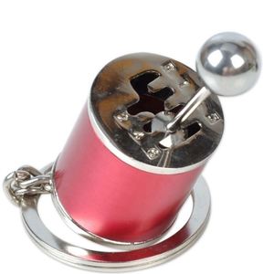 Porte-clés pommeau de levier de vitesse court six vitesses en alliage de zinc, style course automobile, pour pièces automobiles, cadeau en métal - Product Image 3