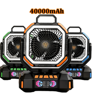 Multifunctional Electric Camping Fan with LED <b>Light</b> 40000mAh Battery Operated Portable Desk Fan Hook Timer Tent Picnic Car <b>Box</b> - Product Image 1