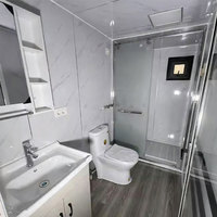 Maison modulaire moderne à 2 chambres en acier et bois, type conteneur, avec salle de bain, pour villas et écoles