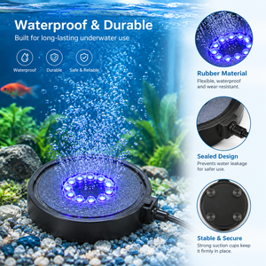 Lámpara <span class=keywords><strong>LED</strong></span> Sumergible para <span class=keywords><strong>Acuario</strong></span> con Burbujas, USB, Piedra de Oxígeno, con Cambio de Color en Goma - Product Image 3
