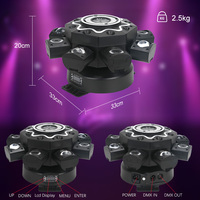 Projecteur de scène à tête mobile Abyss Eight Arm 150W RGBW 4-en-1 avec stroboscope blanc froid et blanc chaud pour DJ, soirées, clubs et événements