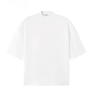 Người Đàn Ông Của Heavyweight 310G Áo Thun Mát Sorona Tối Giản Quá Khổ Nửa Cao Cổ T-Shirt 100% Cotton Mùa Hè Sạch Phù Hợp T-Shirts - Product Image 6