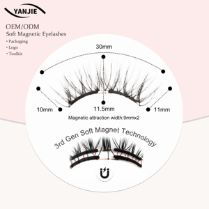 <span class=keywords><strong>Cils</strong></span> magnétiques synthétiques réutilisables, légers, doux et volumineux, les plus vendus, avec applicateur, étui et miroir, effet naturel - Product Image 1
