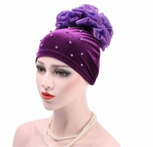 Gorro Turbante de Moda Africana para Hombre, Estilo Caricatura, con Perlas, Venta al por Mayor, Envoltura de Cabeza de Goma Ecológica, Marca Personalizada para Uso Deportivo - Product Image 2