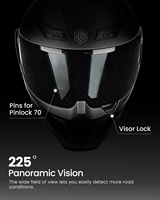 Helm Full Face ILM Terlaris untuk Motor Trail, Bahan ABS, Bersertifikasi ECE, Dual Visor, Quick Release, Warna Merah Mythology MF509