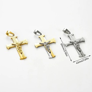 Colgante de cruz <span class=keywords><strong>grande</strong></span> único de acero inoxidable para cadena, collar para hombres y mujeres, amuletos geométricos vintage punk, regalo de joyería para fiestas y Navidad - Product Image 2