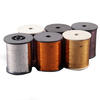 Fil à tisser en soie métallique or et argent 1/69 plat type M en PET, fil à broder, à coudre et à tricoter haute résistance pour usage textile