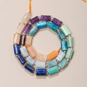 Perles de chakra en tourmaline noire naturelle de 8x10 mm, pierre précieuse de quartz facettée, forme libre, tube, colonne, pour la fabrication de bijoux, énergie puissante - Product Image 5