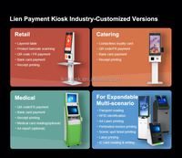 Terminal de point de vente vertical de bureau avec écran tactile de 23,8 pouces, kiosque de libre-service pour la commande et le paiement, avec imprimante, lecteur de code QR, SDK