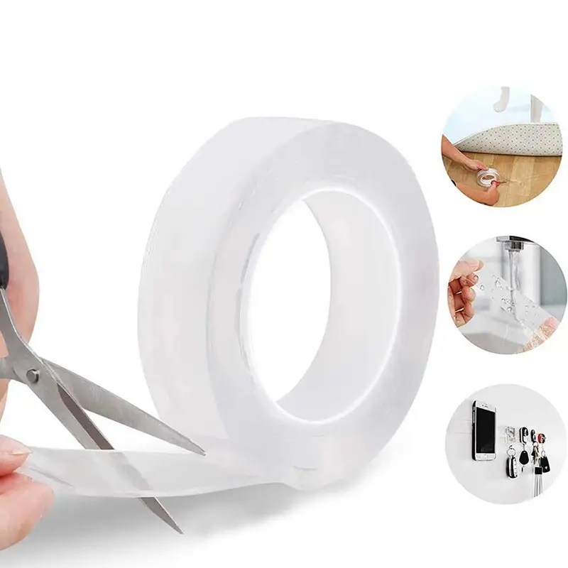 Sided Tape Waterproof Transparent Double Sided Nano Tape Reuse Home Tapes Adhesives Porcelain wood metal plastic Super Glue