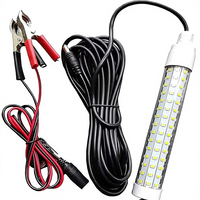 Lumière de pêche sous-marine submersible à 120 LED bleue/verte, attirants lumineux, cordon de 5 m, DC 12V, IP68, pinces pour batterie, pour la pêche sur glace, utilisation en bateau