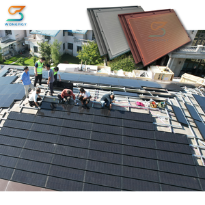 Système d'énergie <span class=keywords><strong>solaire</strong></span> pour toiture, modules photovoltaïques intégrés en verre simple <span class=keywords><strong>sur</strong></span> structure de toit, panneaux solaires haute efficacité pour toiture résidentielle - Product Image 6