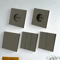 Interrupteurs et prises murales WESA ultra-minces à bouton-poussoir EU 1/2/3 voies avec prise de courant Schuko, design moderne et luxueux