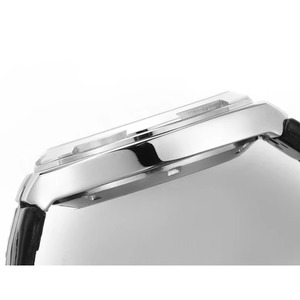 Montre décontractée pour homme de luxe tendance haut de gamme avec boîtier en acier inoxydable, bracelet en cuir véritable, mouvement automatique, cadran à aiguilles, résistante à l'eau - Product Image 4