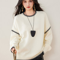 Pull en cachemire personnalisé pour femme, style décontracté automne-hiver, avec coutures, tricot doux et soyeux
