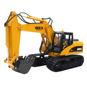 Mini-excavatrice électrique Huina 1535-1 à l'échelle 1/14 avec pince, véhicule d'ingénierie télécommandé, modèle RC, voiture jouet en alliage sur chenilles - Product Image 4