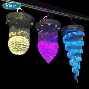 Rideau lumineux à <span class=keywords><strong>fibre</strong></span> <span class=keywords><strong>optique</strong></span> en cascade de 6 couleurs avec câbles latéraux à fibres optiques scintillants et projecteur lumineux - Product Image 6