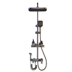 Thiết Kế Mới Tường Phòng Tắm Vòi Sen Đầy Đủ Thiết Lập Grey Đàn Piano Vòi Hoa Sen Đặt Kỹ Thuật Số - Product Image 1