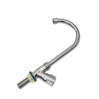 Robinet de cuisine pratique en plastique chromé électrolytique, monotrou, à col de cygne, pour comptoir