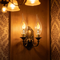 Ampoule LED C35 à effet flamme, culot E12/E14, ampoule décorative en verre transparent pour la décoration de Noël et de la maison