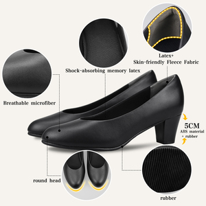 Zapatos <span class=keywords><strong>de</strong></span> Tacón <span class=keywords><strong>de</strong></span> Aguja <span class=keywords><strong>de</strong></span> Cuero Negro para Mujer, Zapatos <span class=keywords><strong>de</strong></span> Trabajo <span class=keywords><strong>de</strong></span> <span class=keywords><strong>Azafata</strong></span> con Tacón <span class=keywords><strong>de</strong></span> 5 cm, Suela Suave y Cómoda, Profesionales para Primavera y Verano - Product Image 3
