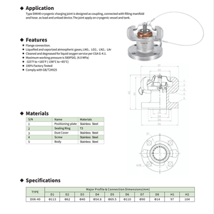Dxk40 đông lạnh sạc khớp nối được thiết kế kết nối <span class=keywords><strong>Fling</strong></span> Manifold Hose tải dỡ bỏ các doanh Áp dụng trên đông lạnh tàu - Product Image 3