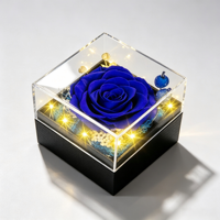 Boîte Cadeau Rose Éternelle Préservée avec Collier Projection Fait Main – Cadeau Romantique pour Femme, Saint-Valentin, Nouvel An, Naturel