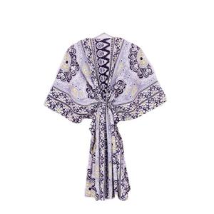 Kaftan 100 % coton fait main pour femme, taille naturelle, imprimé floral indien, style ample, écologique, tenue décontractée d'été - Product Image 4