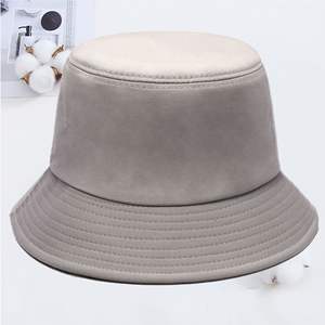 หมวกบักเก็ตผ้าฝ้ายสั่งทำพร้อมปักโลโก้ - หมวกสองด้านสีเหลืองสำหรับฤดูร้อนแบบยูนิเซ็กซ์ สไตล์เกาหลีและญี่ปุ่นอเนกประสงค์กันแดด - Product Image 5