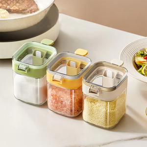 Wholesale Multifunctional Dustproof Lid Seasoning <b>Box</b> with Spoon Handle for Countertop Spice <b>Storage</b> (Glass Jar Salt & Sugar) - Product Image 5
