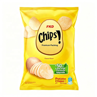 Sachets personnalisés en plastique à soufflet arrière, en aluminium et Mylar, pour l'emballage de chips, croustilles de maïs et snacks soufflés