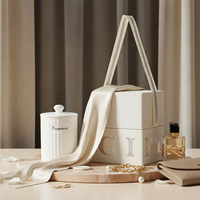Arovi - Bougie aromathérapeutique à la cire de soja naturelle à la lumière de la bougie, avec mèche en bois, en céramique blanche Pantone, pour la Saint-Valentin, coffret cadeau