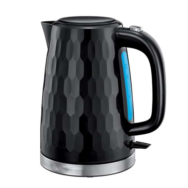 Travel Camping Portable Cordless 1.7L Electric Kettles for Fast Boiling Water, Black Plastic, Push Button Lid, Coffee Tea Kettle