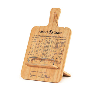 Porte-recettes en bois Albert & Grace avec tableau de conversion, support de bureau pour la cuisine - Product Image 1