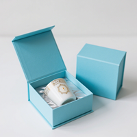 Boîte en papier personnalisable haut de gamme trois-en-un avec fermeture magnétique papillon, bougies parfumées, gaufrage noir et feuille d'or 2 mm