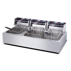 Freidora Eléctrica Comercial de Gran Capacidad 6L+6L+6L con 3 Tanques y 3 Cestas, Precio Mayorista Profesional para Snacks - Product Image 2