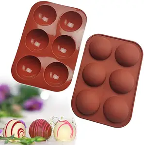 6 Holes Sphere Silicone Bomb Half Circle Baking Mold For Chocolate Cake Jelly Pudding Handmade Soap Round Shape silicone mold
