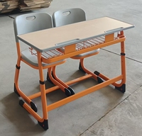 Offre Spéciale : Ensemble Table et Chaise Scolaire Double en Métal Réglable – Bureau et Chaise pour Étudiants en Classe