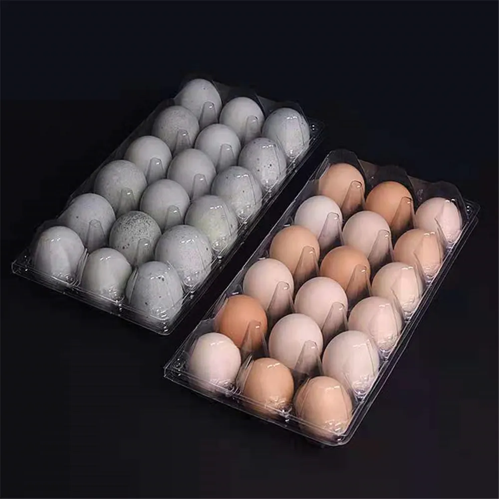 2022 جديد تصميم كرتون مخصص تغليف البيض واضح البلاستيك القابل للتصرف 18 ثقوب البيض صواني نفطة مربع لسوبر ماركت